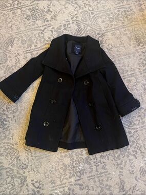 GAP Kids Black Double-Breasted Pea Coat